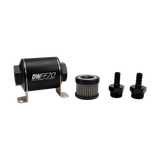 DeatschWerks Stainless Steel 3/8in 40 Micron Universal Inline Fuel Filter Housing Kit (70mm)