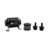 DeatschWerks Stainless Steel 5/16in 100 Micron Universal Inline Fuel Filter Housing Kit (70mm)
