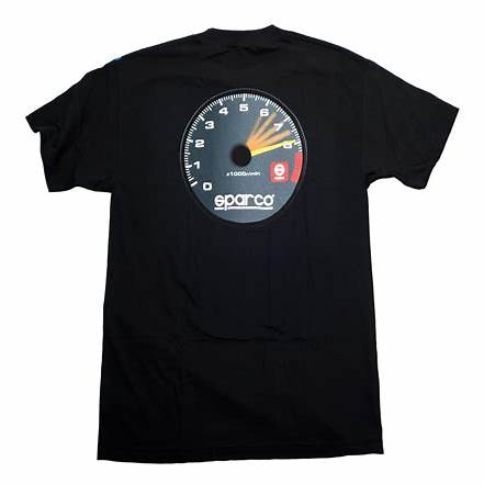 Sparco T-Shirt Tach Blk Lrg