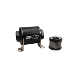 DeatschWerks Stainless Steel 8AN 40 Micron Universal Inline Fuel Filter Housing Kit (70mm)