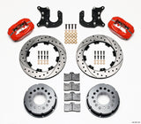 Wilwood Forged Dynalite P/S Rear Kit Drilled Red Mopar/Dana 2.36in Off w/Snap Ring Bearing